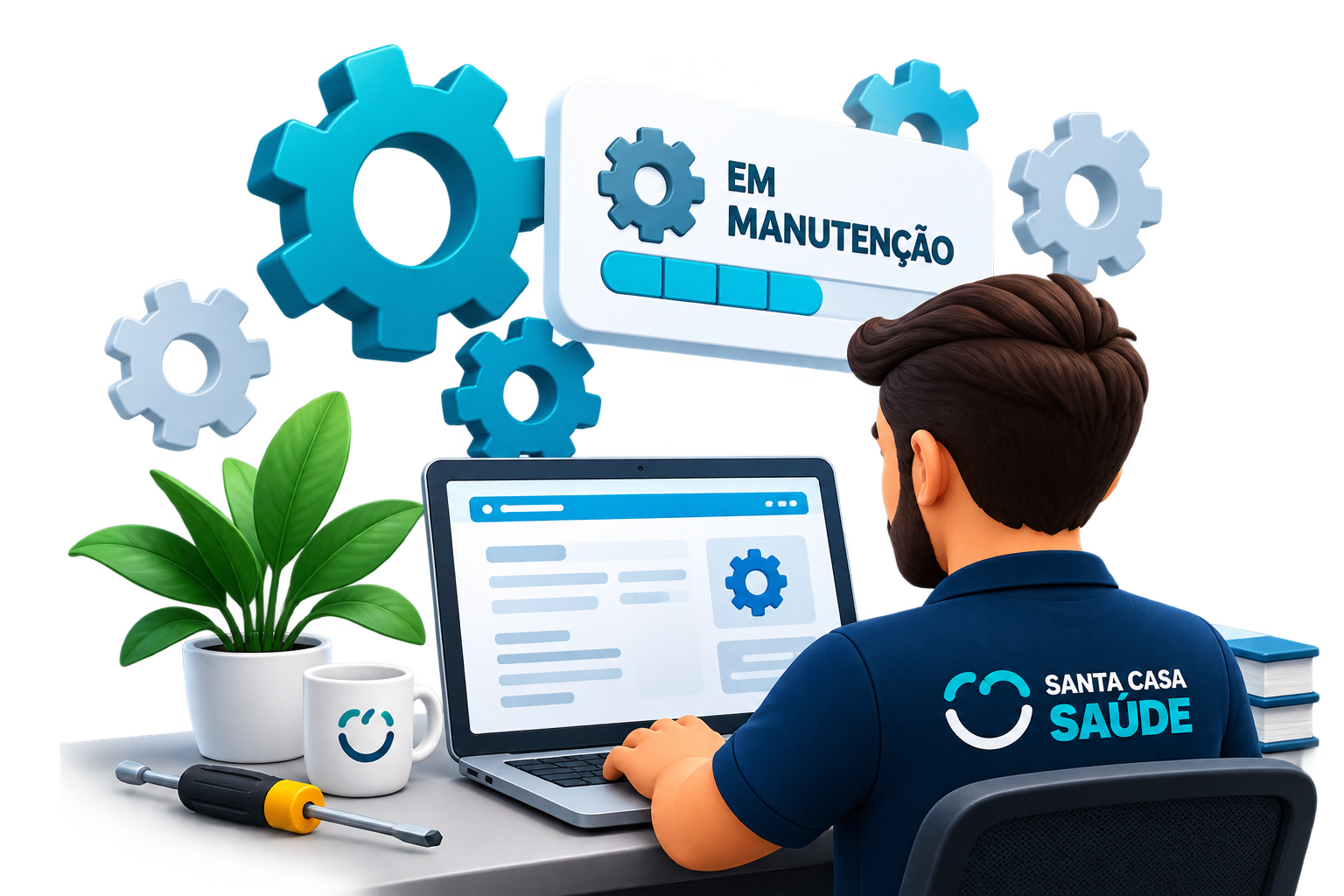 Equipe de Tecnologia da Informação trabalhando no novo site